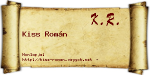 Kiss Román névjegykártya